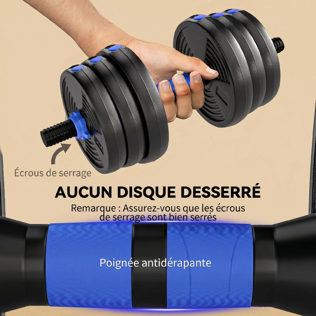 Kit Pesi Regolabili 25 kg 3 in 1 ¨C Minimal ¨C Blu