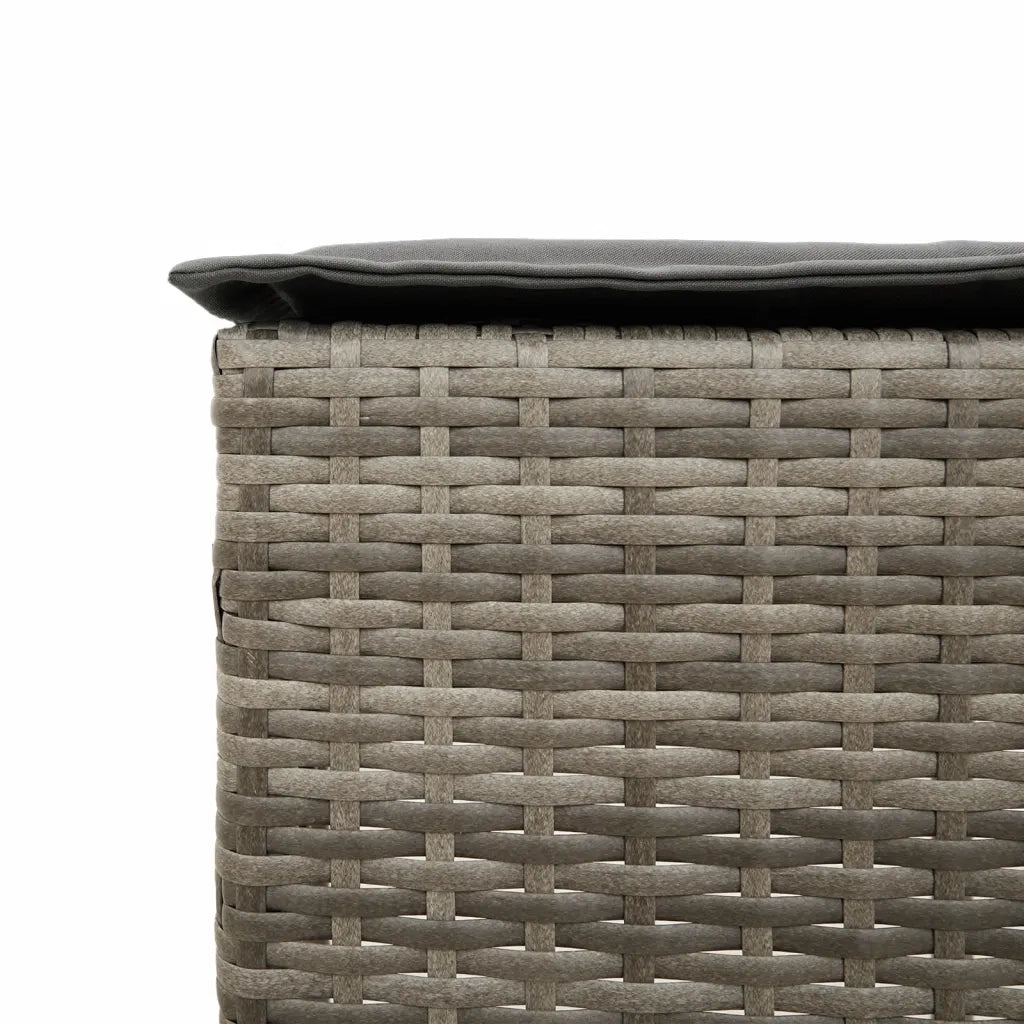 Set Bar da Giardino 7 pz con Cuscini in Polyrattan Grigio 3261469