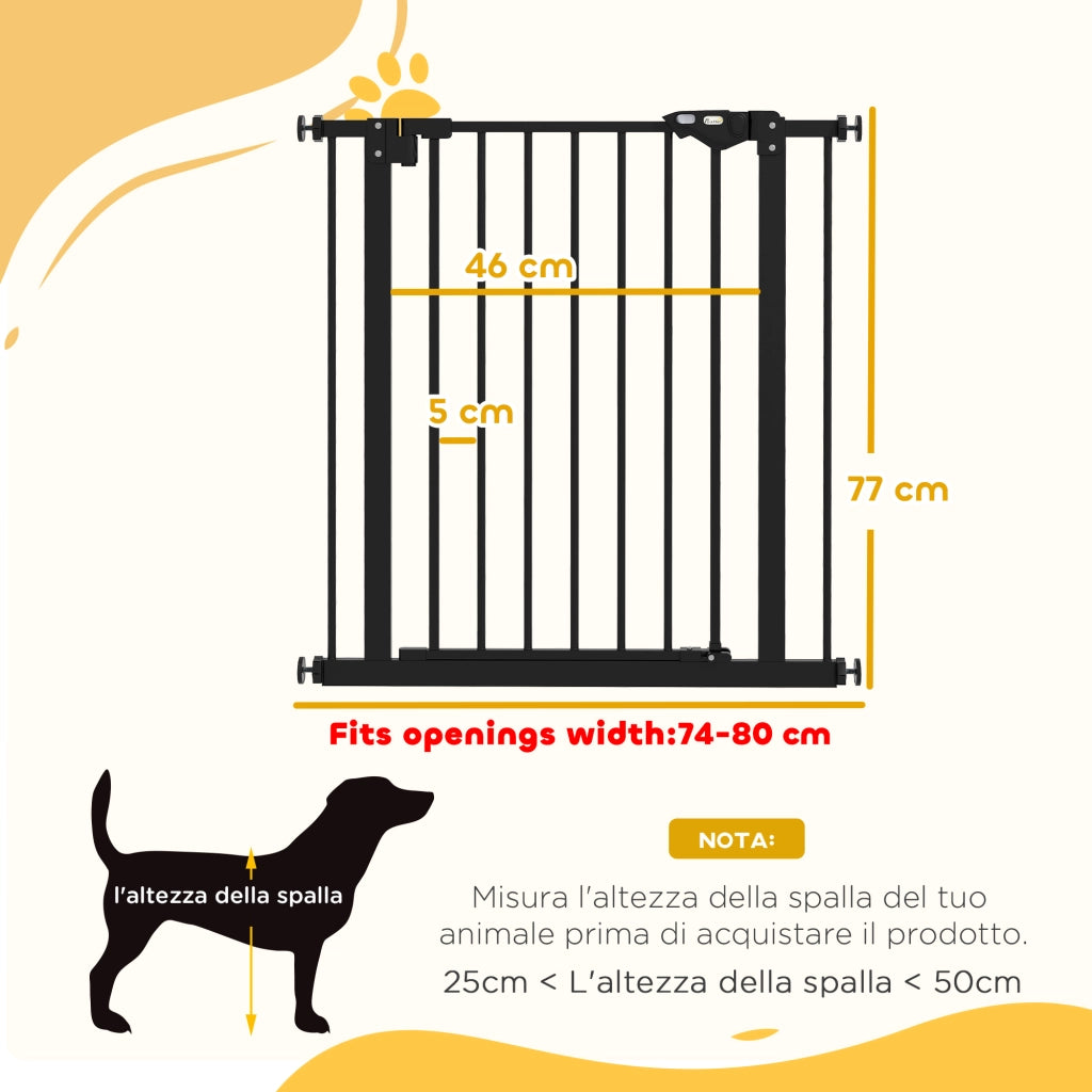 Cancellino per Cani ¨C Minimal ¨C Nero 68x77 cm