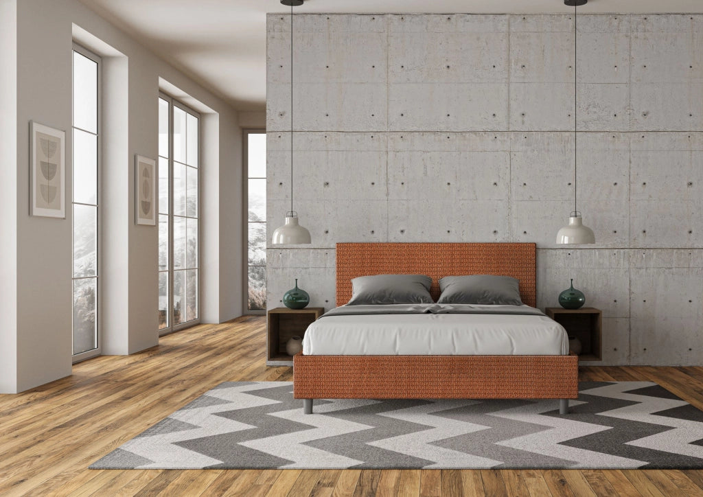 Letto Matrimoniale 160x190 cm Senza Rete Adele Labirinto 04 Arancione
