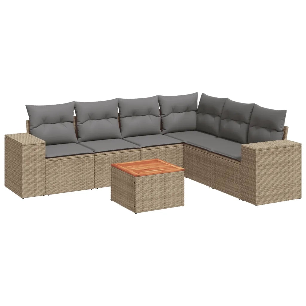 Patio Sofa Set 6-Posti Beige and Grey 3225464
