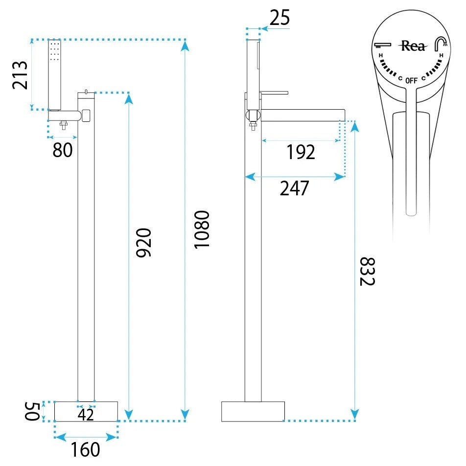 Rubinetto Indipendente Rea Grace Brush Nickel