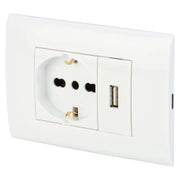 FRUTTO PRESA PLURISTANDARD 10-16A E PRESA USB 2.1A POLY POOL