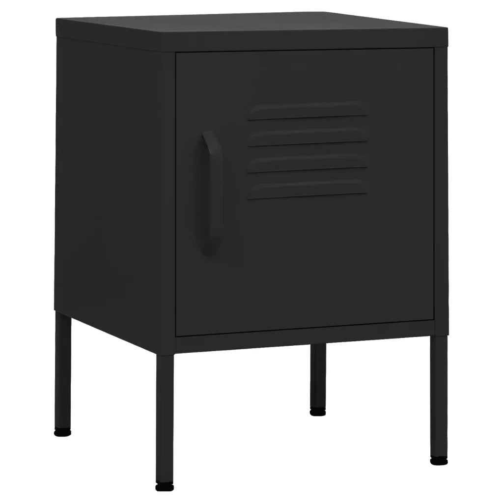 Comodino Nero 35x35x51 cm in Acciaio 336214