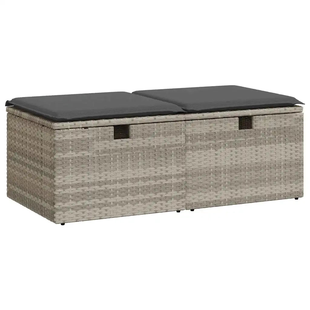 Divano Giardino 2pz con Cuscini Grigio Chiaro Polyrattan Acacia 3328675