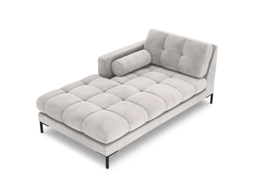 Cosmopolitan Design - Chaise longue sinistra "Bali" in velluto argento 