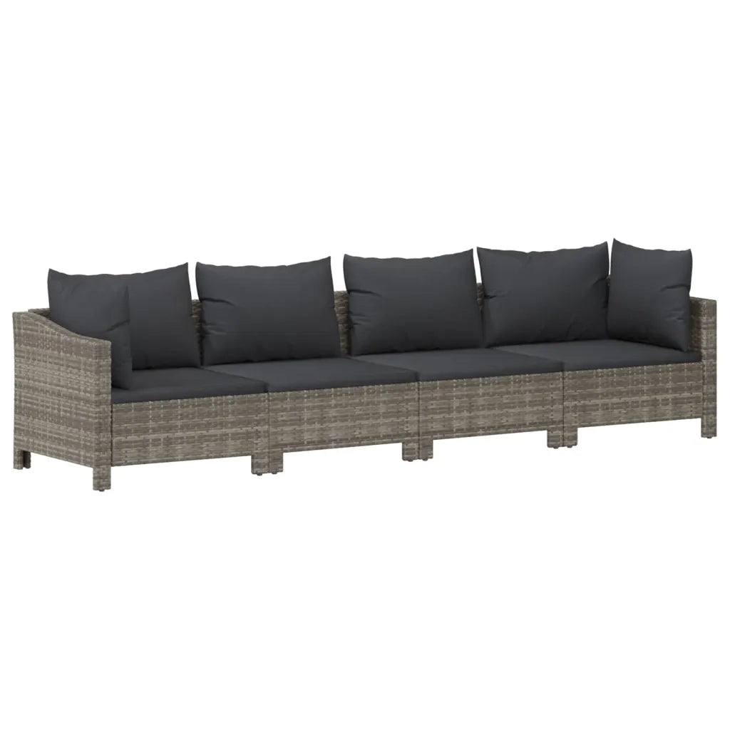 Set Divani da Giardino 9 pz con Cuscini in Polyrattan Grigio 3187304