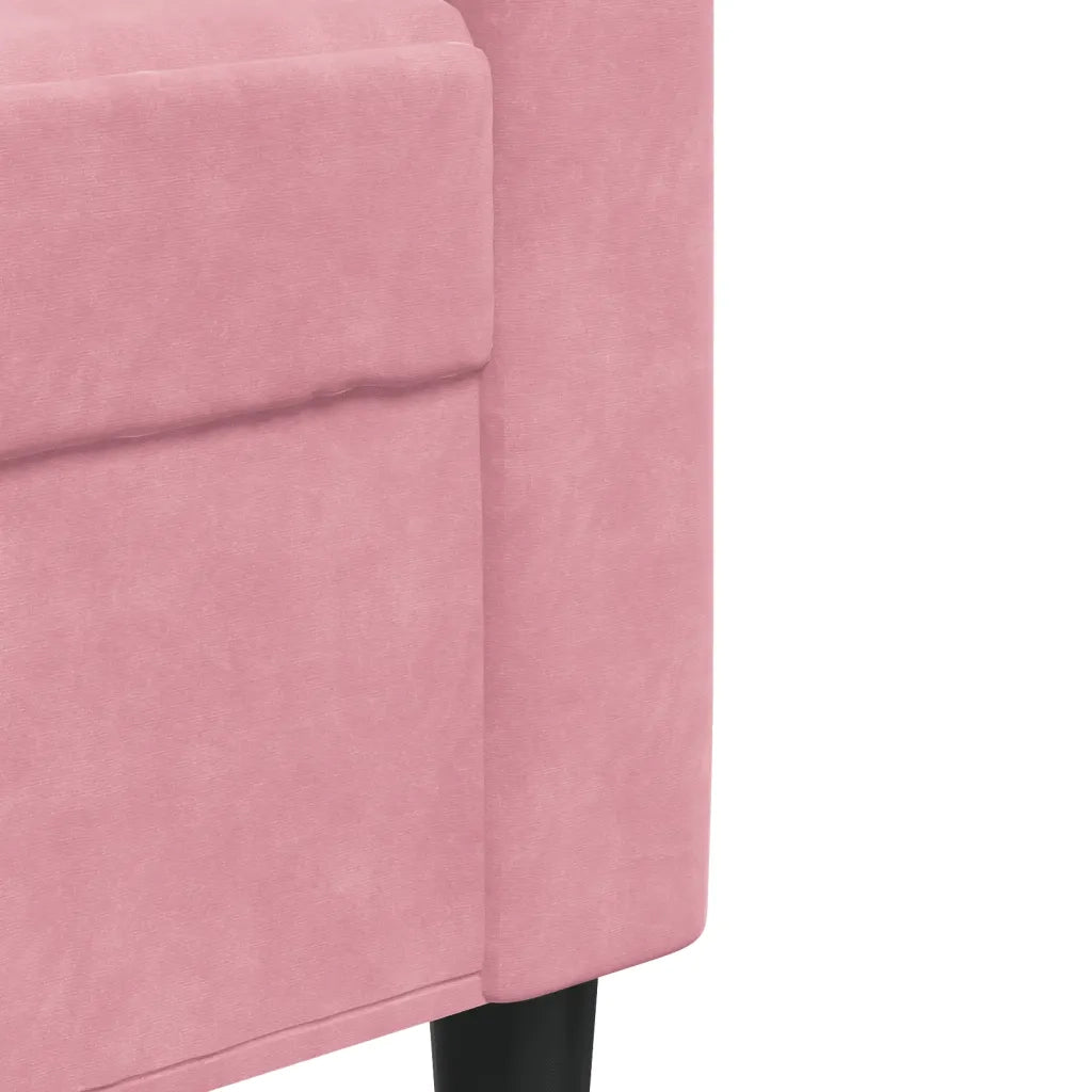 Set di Divani 4 pz con Cuscini e Rinforzi rosa in Velluto 3278384