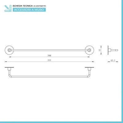 Set accessori a muro 6 pezzi in acciaio cromato e viti incluse  Idea