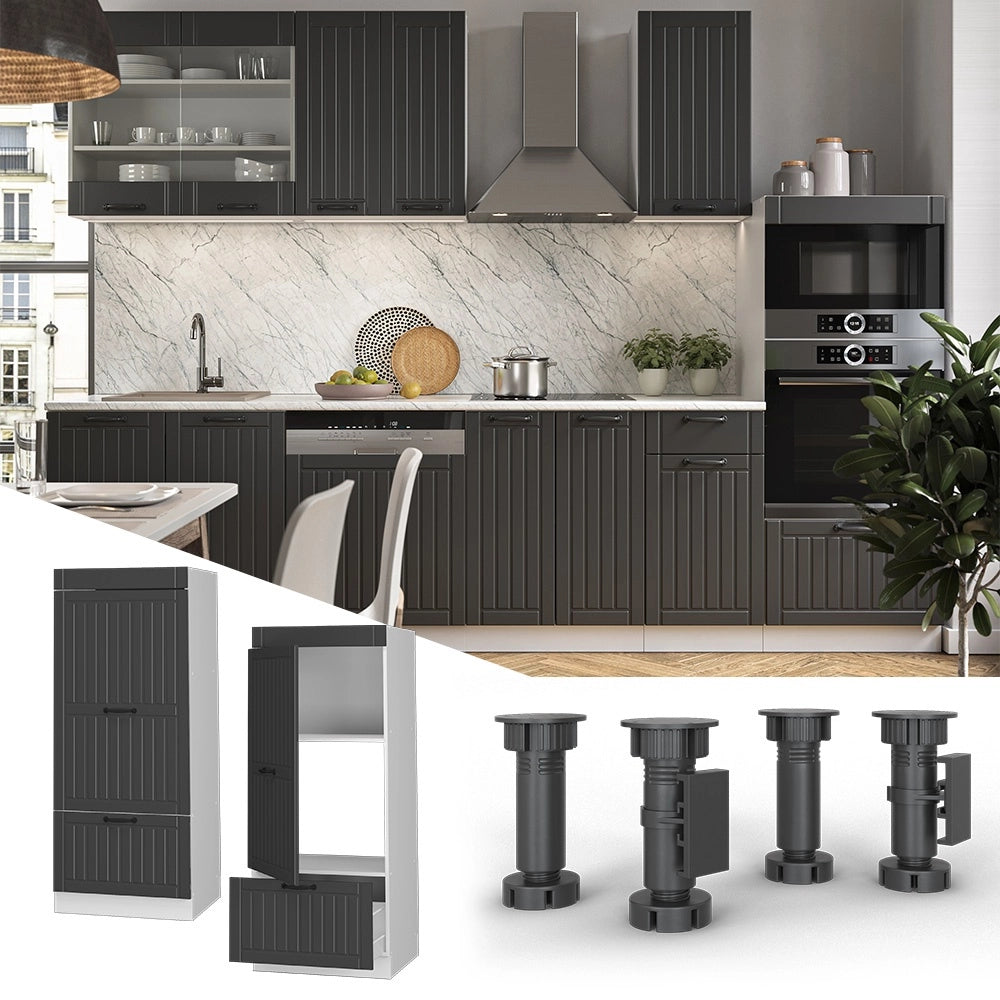 Mobile cucina microonde Fame-Line Antracite rustico/Bianco 60 cm Vicco