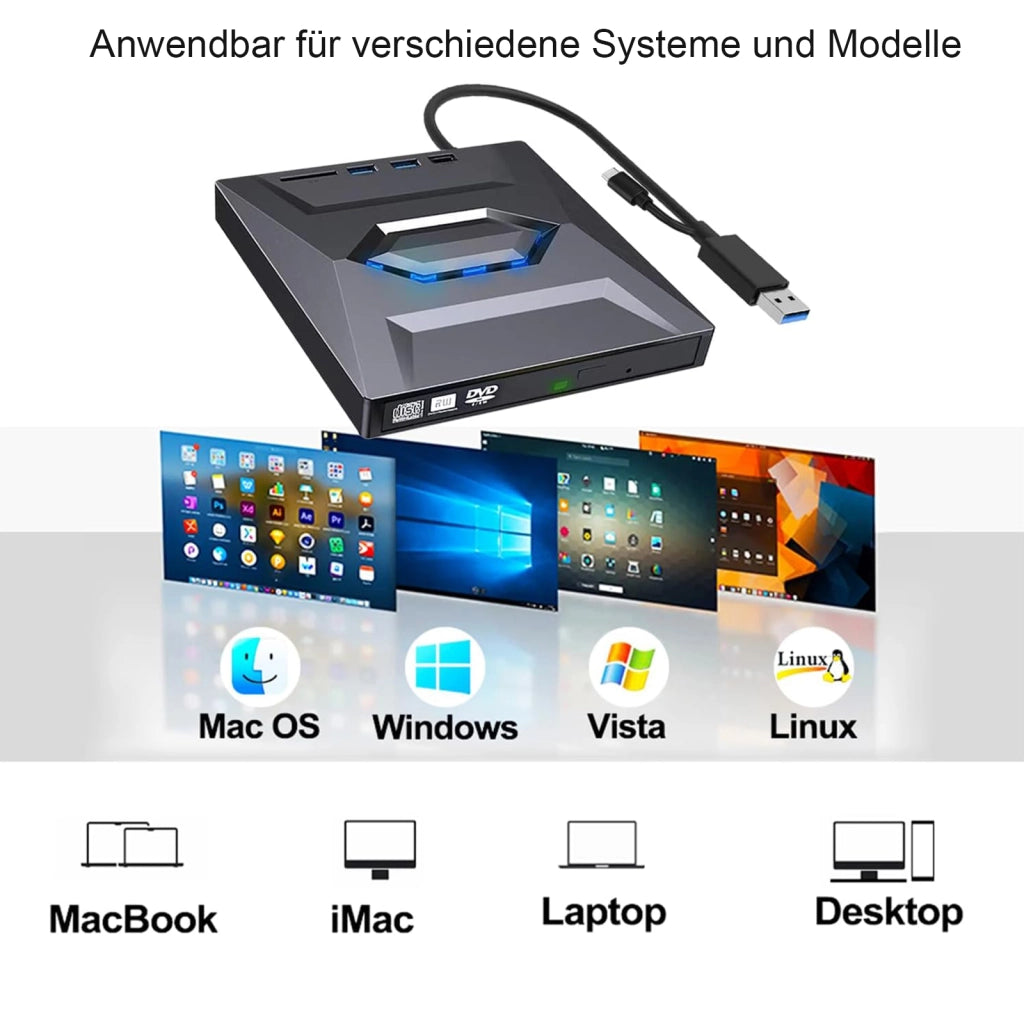 Masterizzatore esterno multifunzione USB 3.0 e Type-C