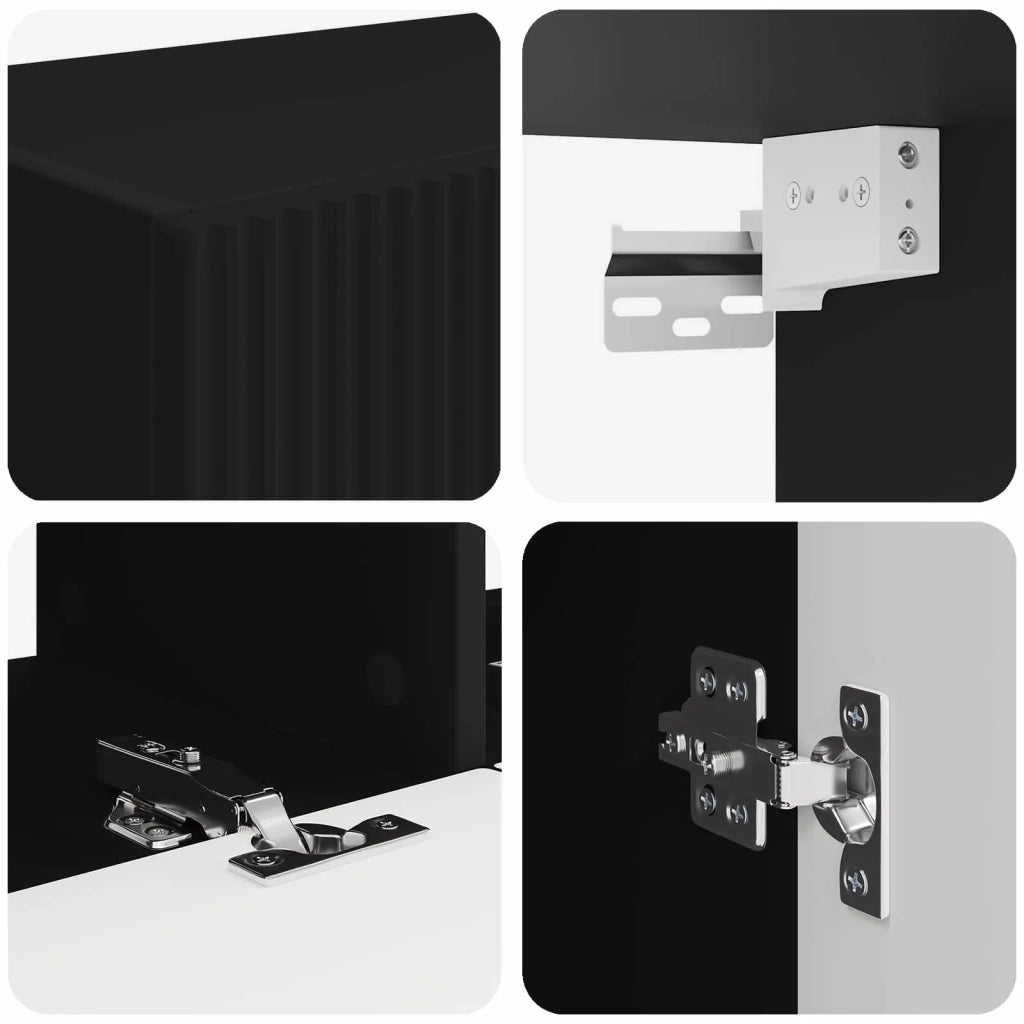 Set di Mobiletto da TV a Parete Montaggio a parete 6 pcs Nero 3408944