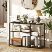 Consolle 110x30x75 cm con ripiani in acciaio nero