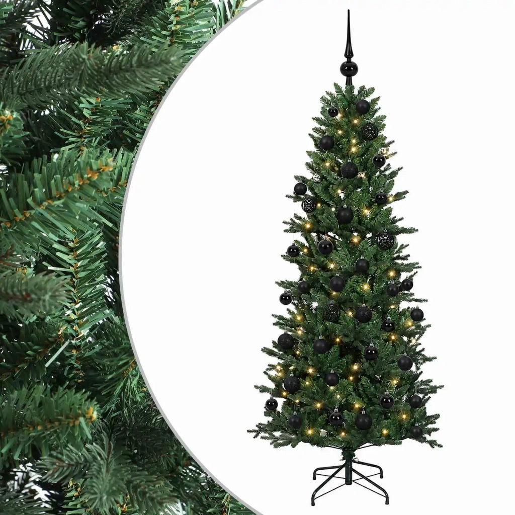 Albero di Natale artificiale con palline 150 cm 150 LED 3465564