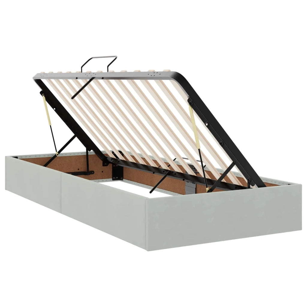 Letto con contenitore LED e materasso Grigio Chiaro 3460254