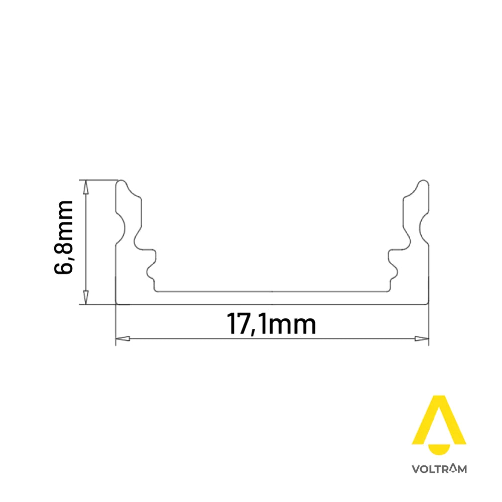 Profilo slim bianco in alluminio 2mt per striscia led