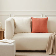 Federa 2 pz ALMELO Rosso Arancio 30 x 30 cm corduroy 913869