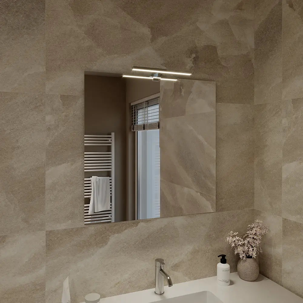 Specchio filolucido 70x70 cm reversibile con applique led | Easy