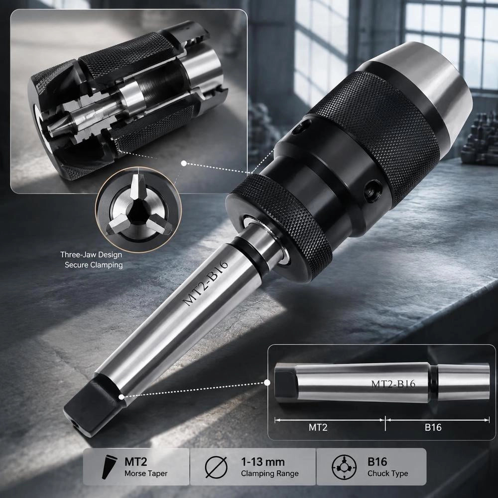 MT2-B16 Quick-release Drill Chuck With 13 Mm Clamping Range
