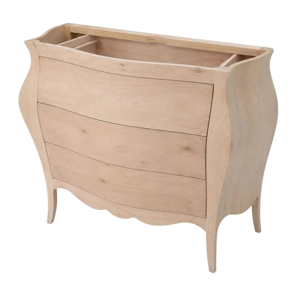 Mobile bagno bombato 3 cassetti grezzo  l.108 p.55 h.82 (3030) - Mobili 2G