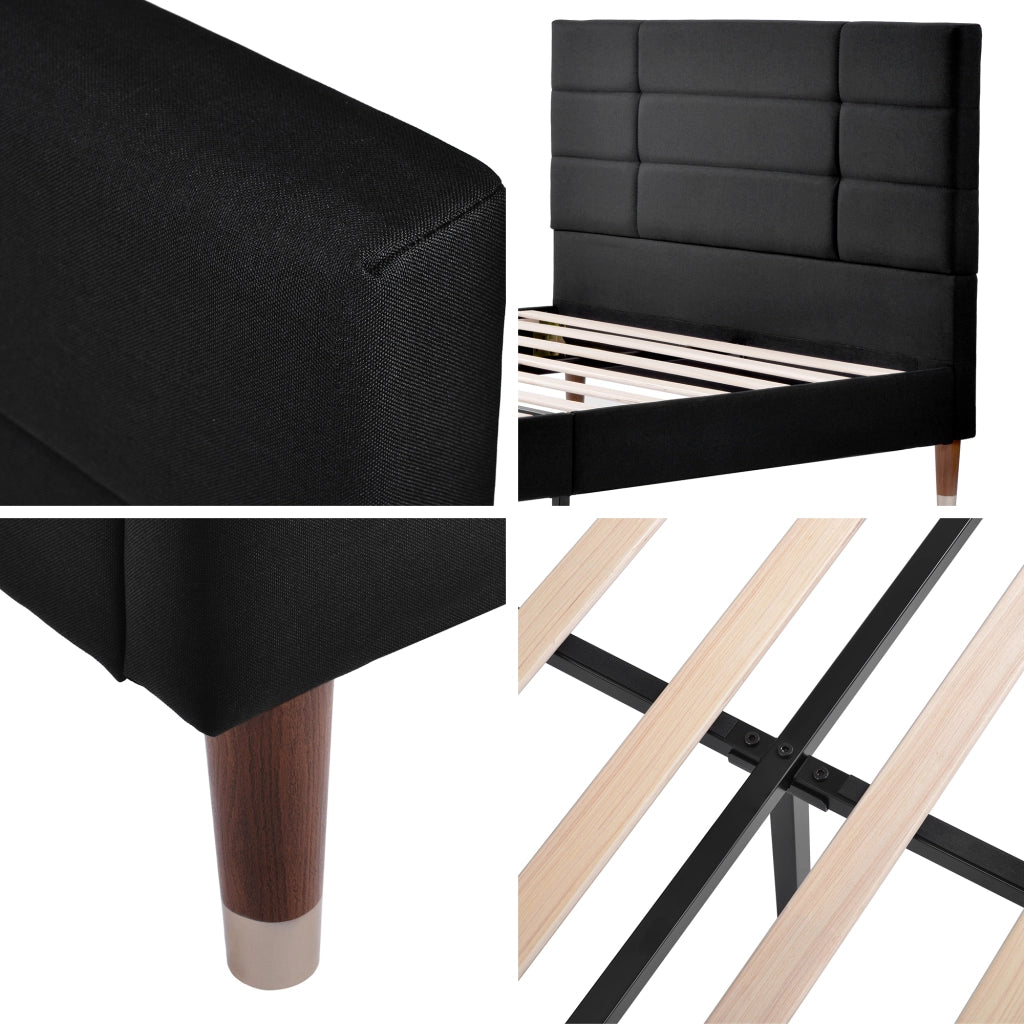 Letto contenitore 180 ¡Á 200 cm con 2 comodini e luci da lettura USB e Type-C; velluto beige