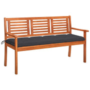 Panchina da Giardino e Cuscino 3 Posti 150cm Eucalipto Massello 3061011