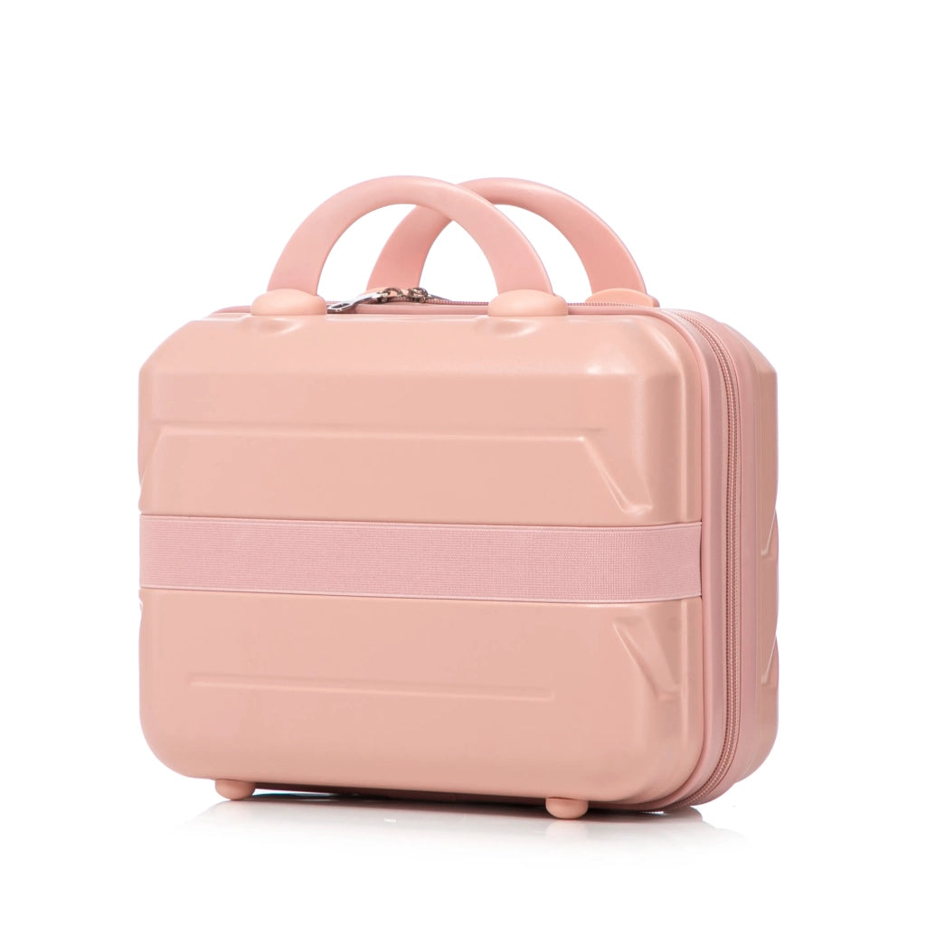 Set valigie ABS 2 pezzi con spinner e combinazione, rosa. Include trolley 14"/19" e beauty case 14