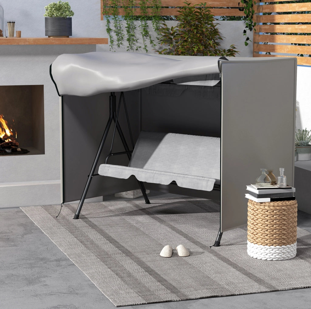 Copertura per dondolo da giardino 205 x 124 x 164 cm, poliestere grigio impermeabile