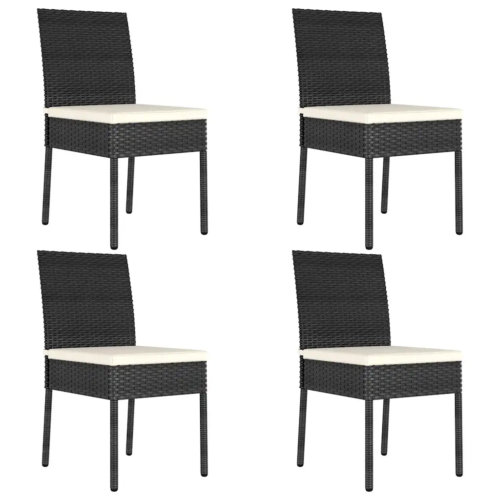 Set da Pranzo da Giardino 5 pz in Polyrattan Nero 3065694
