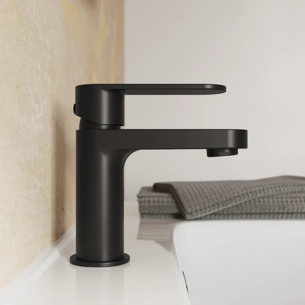 Set miscelatori lavabo 13cm bidet miscelatore esterno vasca nero opaco | Margot