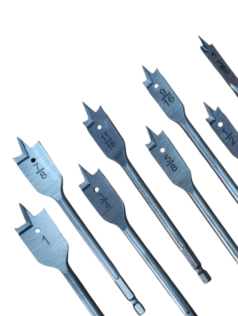 Kit 8 Pezzi Mecchie Mecchia per Legno Punte Piatte a Paletta per Trapano