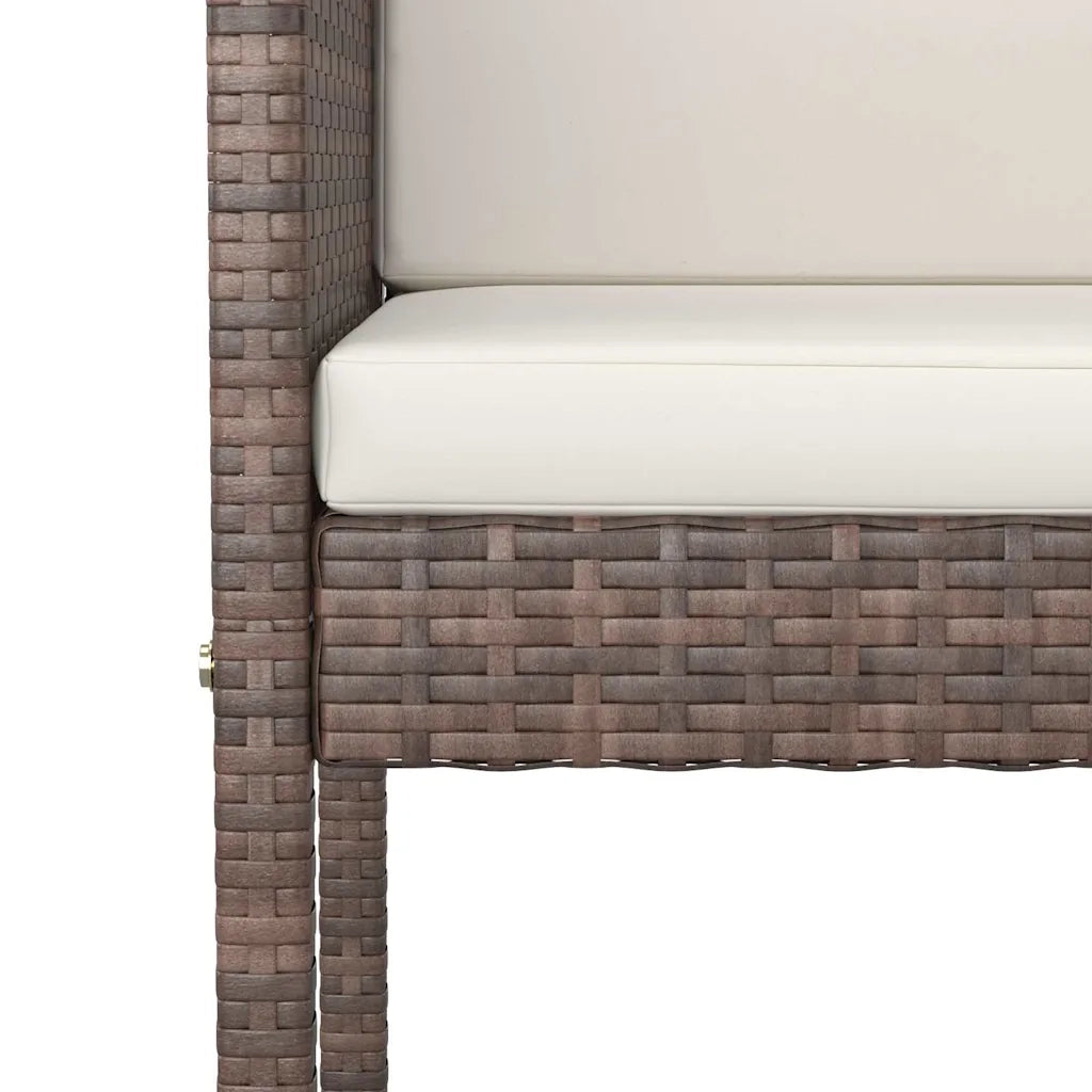 Set da Bar da Giardino 5 pz con Cuscini in Polyrattan Marrone 3094774