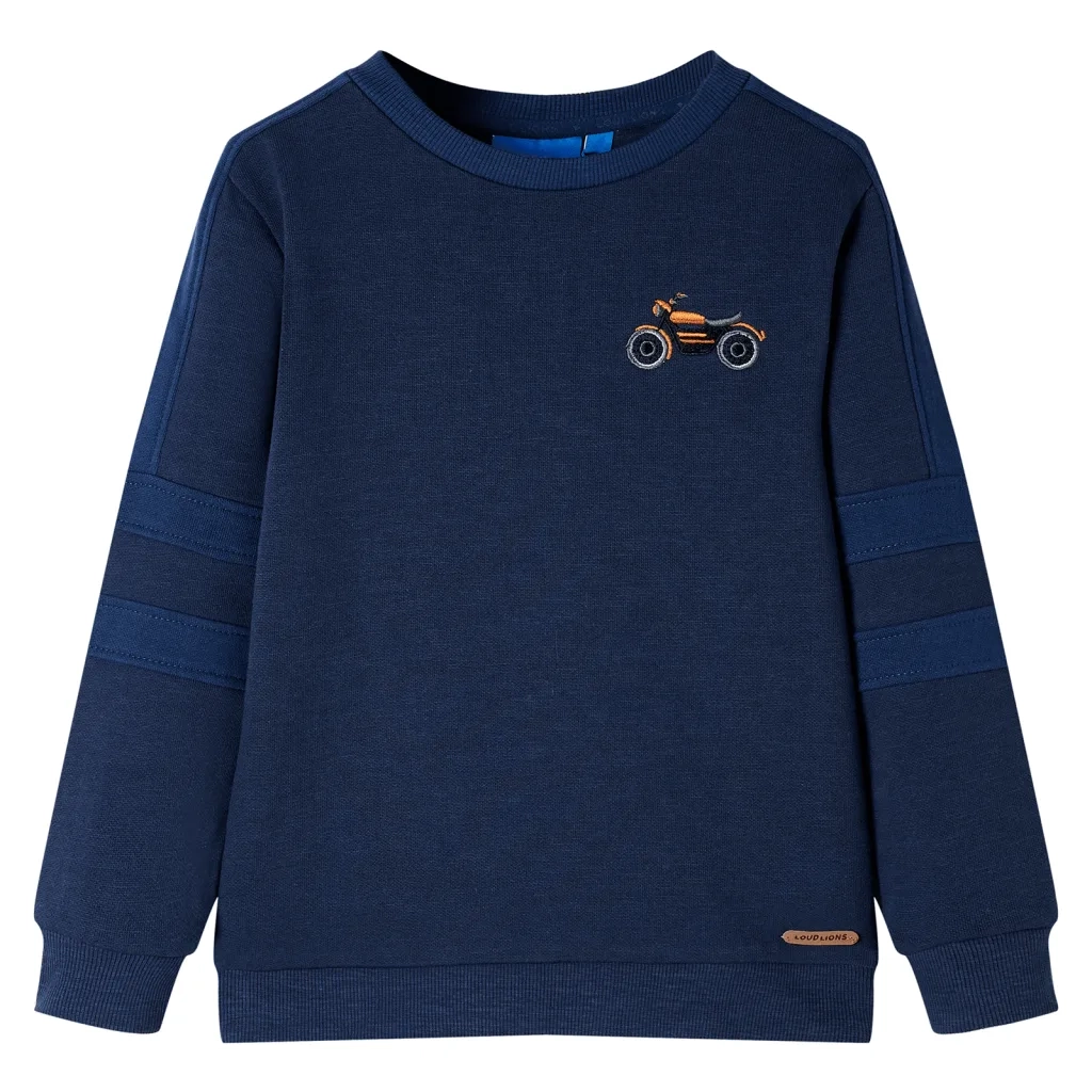 Felpa per Bambini Blu Marino Mélange 104 12660