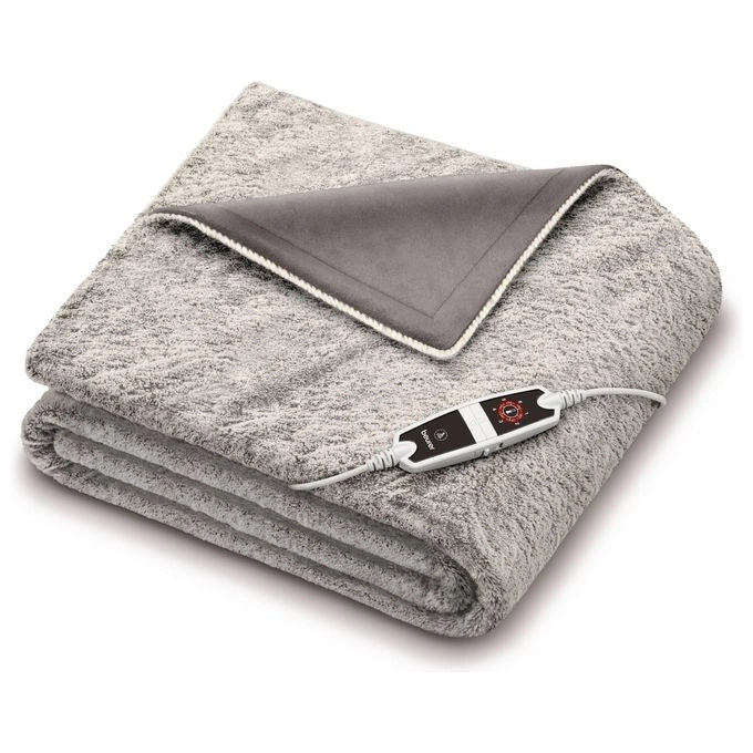 Beurer Coperta riscaldante elettrica nordica HD 150 XXL con spegnimento automatico, 200 x 150 cm, 6 impostazioni di temperatura, lavabile in lavatrice, confortevole fodera in pelliccia
