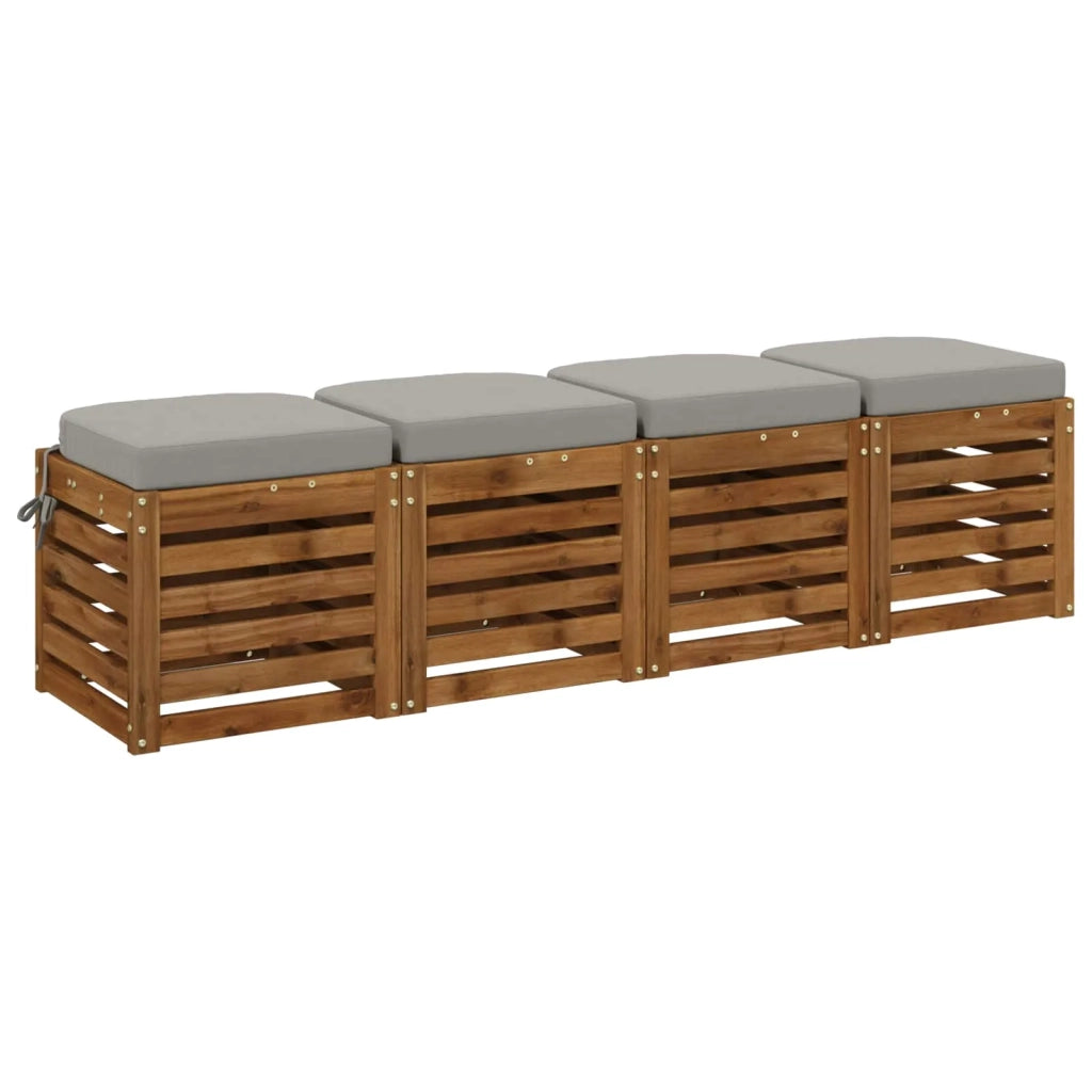 Cuscini per Sedia in 4 Pezzi SOEST 4 pz 100% Poliestere Grigio 945204