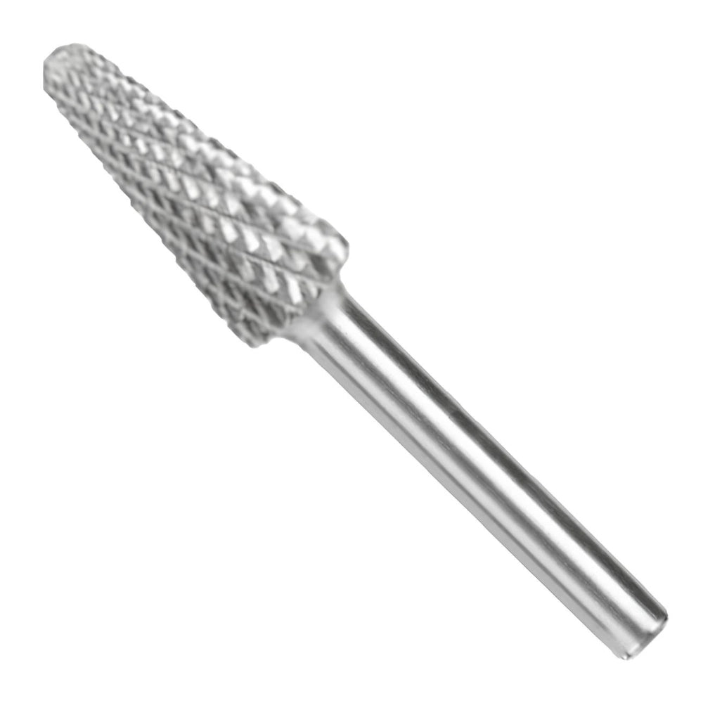 Fresa conica carburo tungsteno testa raggiata fori smussature