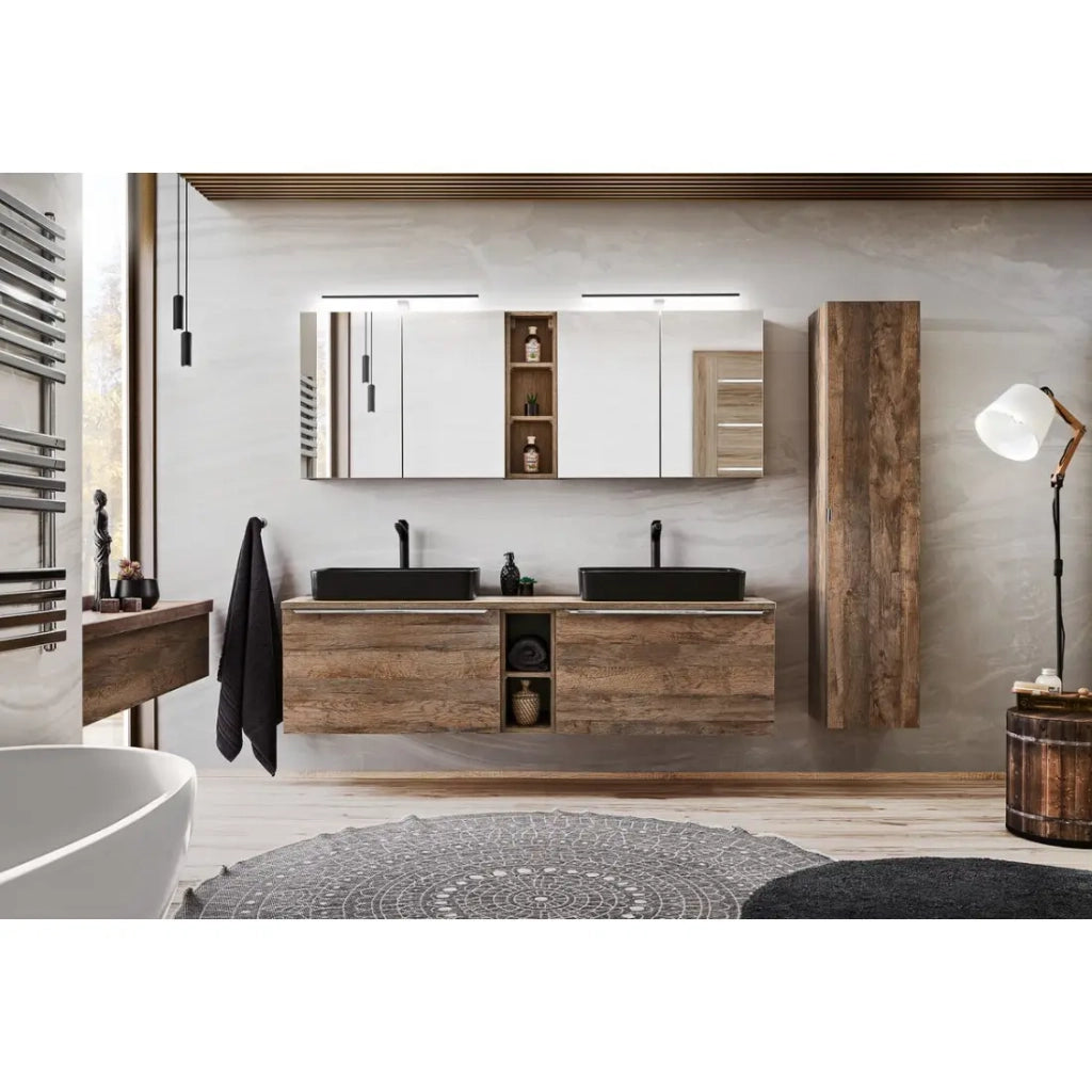 Colonna bagno VANTA rovere scuro – Scaffali compatti