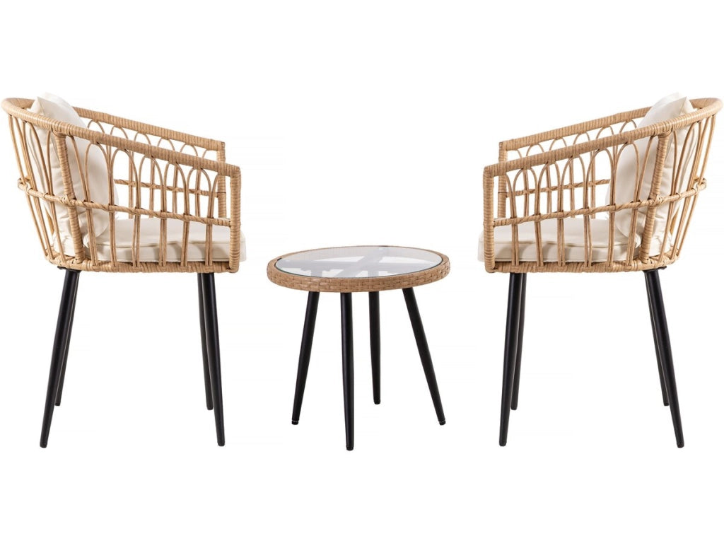 Mobile da giardino in rattan "Vela" - 2 posti - Marrone