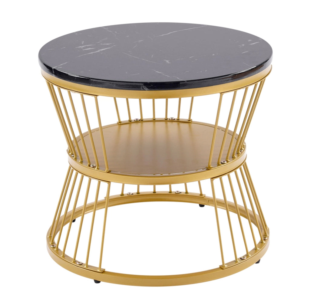 TAVOLINI DA CAFFÈ Set da 2 pezzi 70x70x47 cm MDF Nero effetto marmo