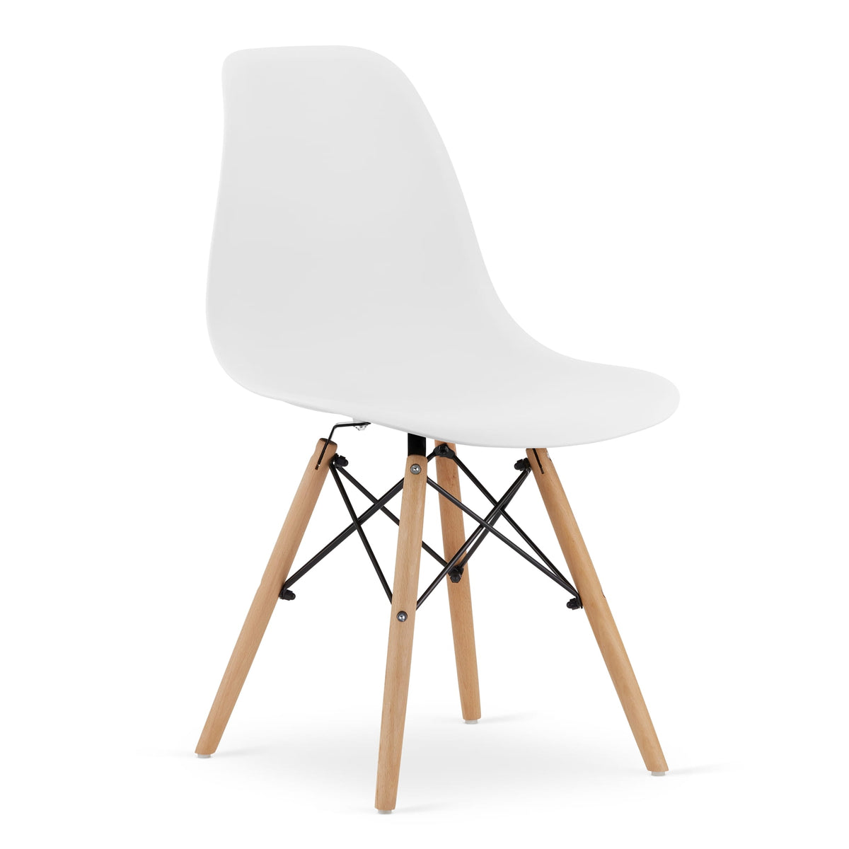Sedia Valora OSAKA bianca con gambe naturali, design ergonomico x2