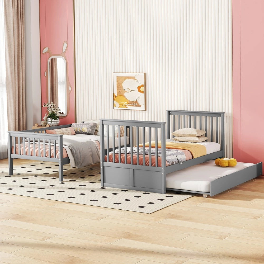 Letto a Castello Tre Posti con Letto Estraibile ¨C MINIMAL ¨C Grigio, 90x200