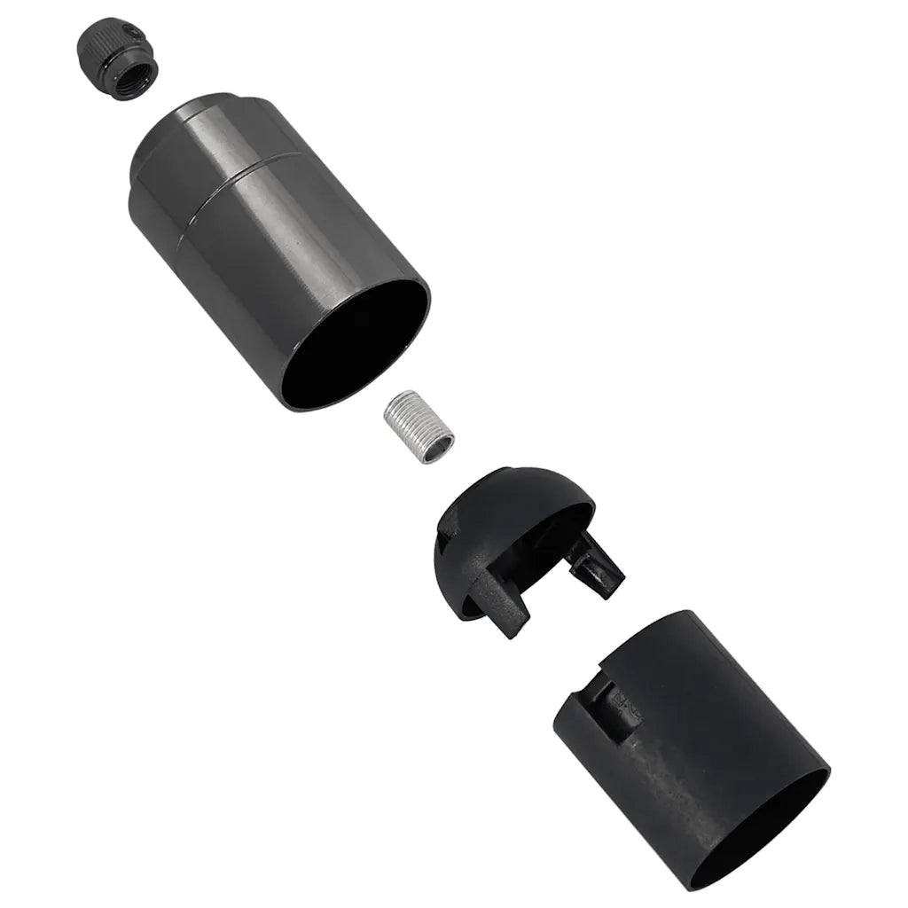 Portalampade 2 pz Nero Lucido E27 4106538