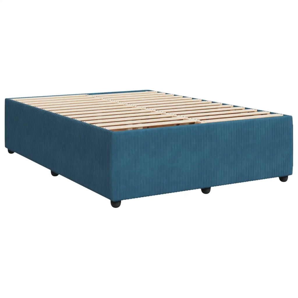 Letto box spring con materasso Blu 140 x 200 cm Velluto 3454629