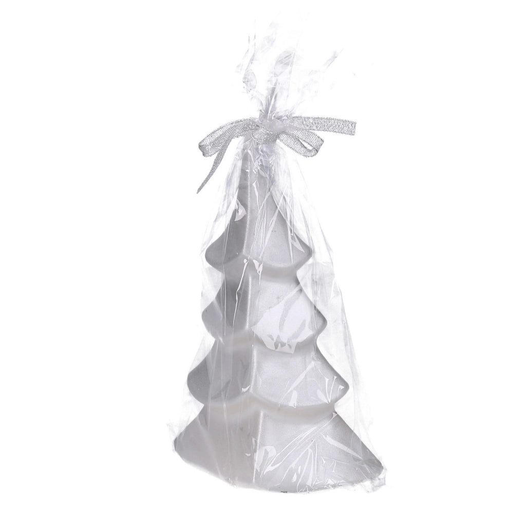 Candela Albero Natale Argento paraffina 7 h 18 5 cm
