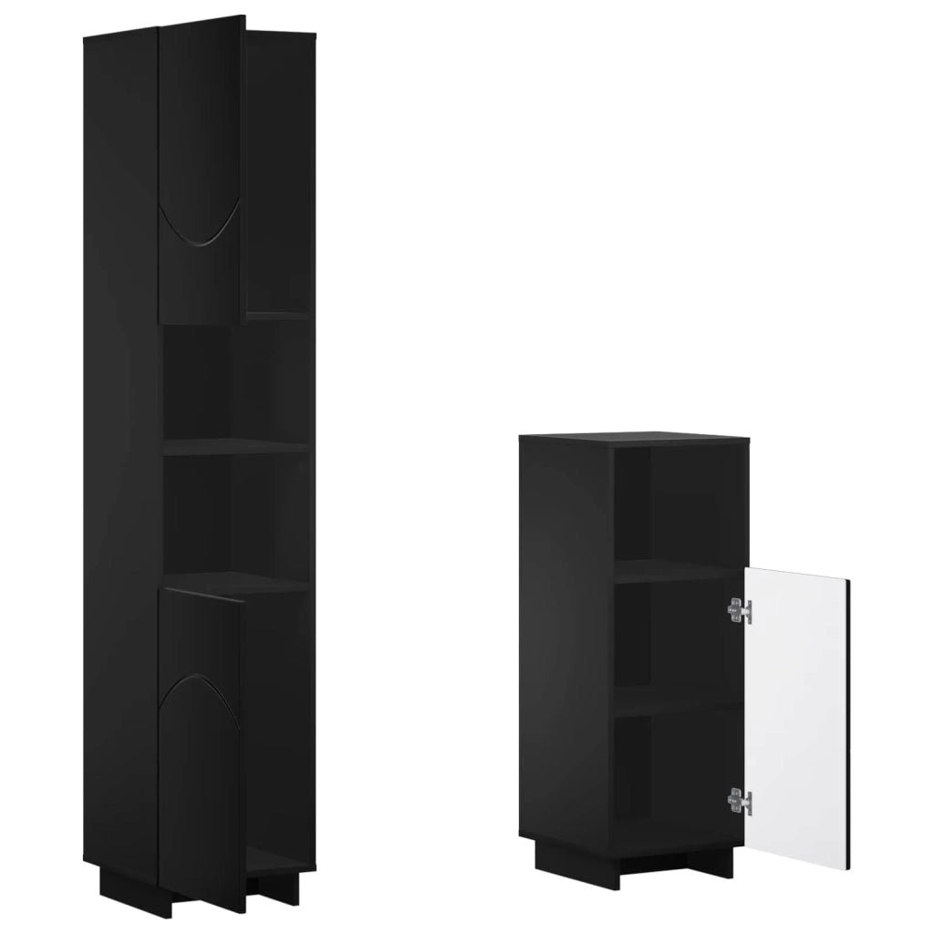 Set mobili da bagno 2 pz Nero Legno ingegnerizzato 3433101