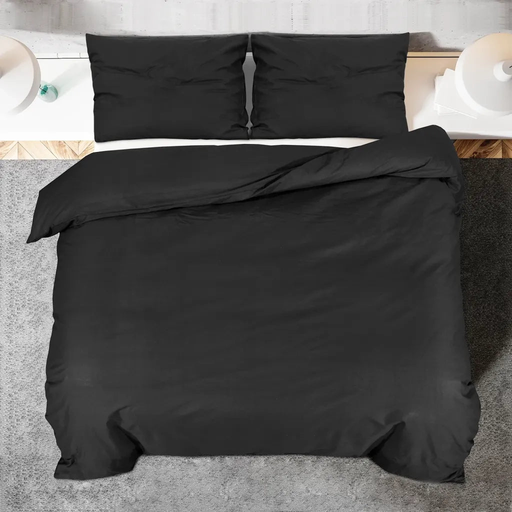 Set Copripiumino Nero 140x200 cm in Microfibra Leggera 135969