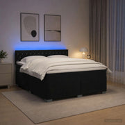 Letto con Box Spring, Materasso e LED Nero 180 x 200 cm Velluto 3452224