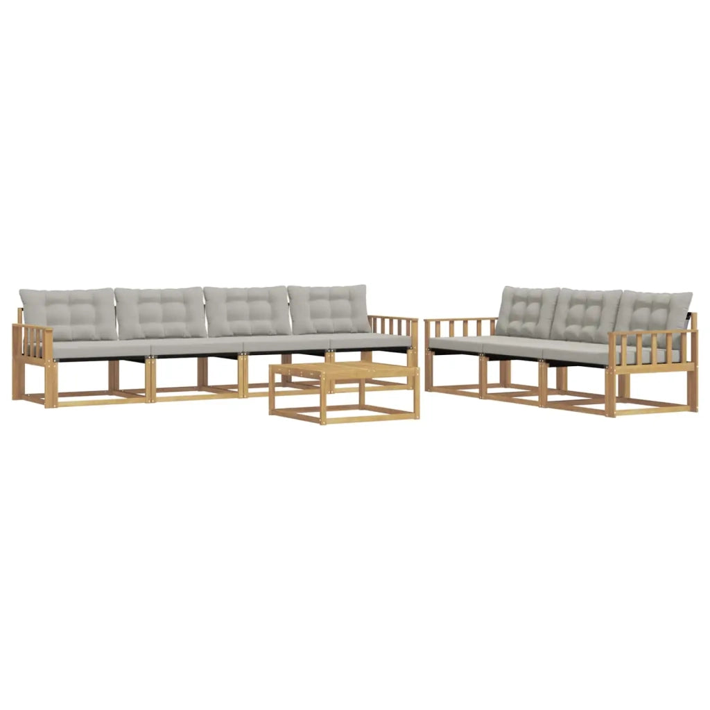Set di divani da esterno 8 pz Bianco e Grigio Chiaro 3388489
