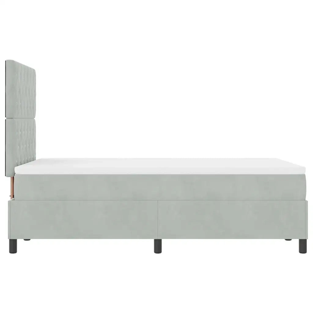Letto a molle con materasso Grigio chiaro 120 x 190 cm Velluto 3339752