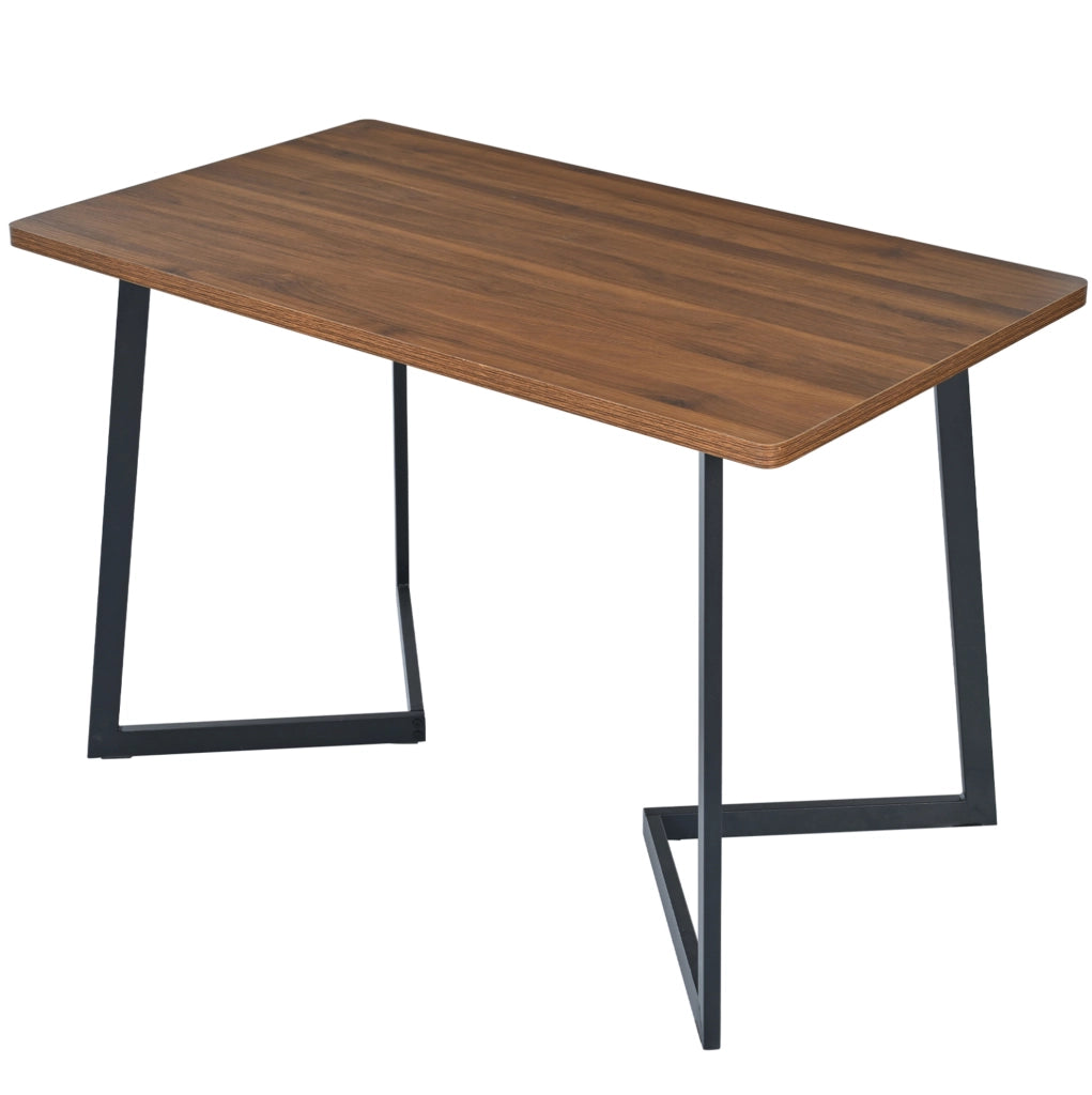 Set sala da pranzo 5 pezzi in MDF effetto noce e velluto